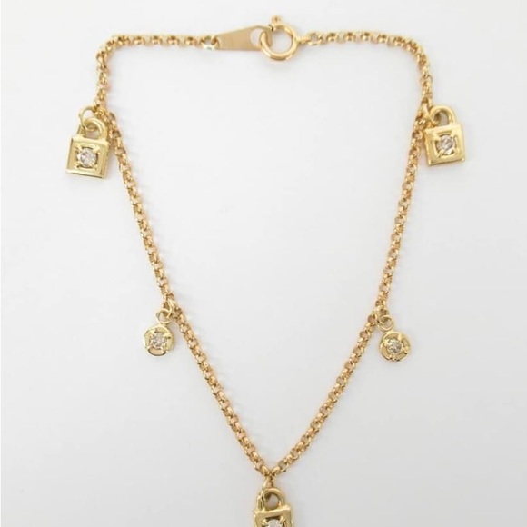 18K Charm Bracelet 0.36 Natural Diamond - Picture 6 of 7